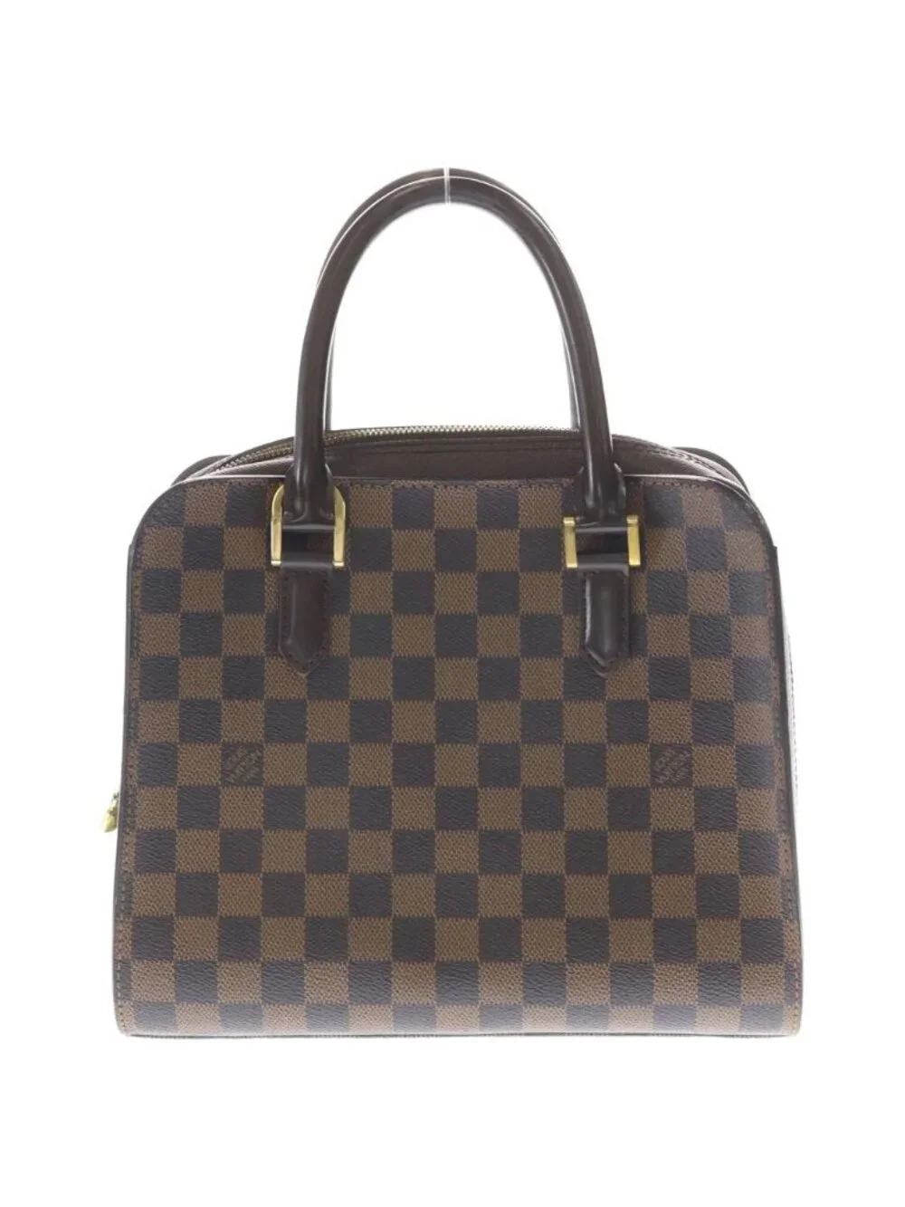 Louis Vuitton Damier Triana Leather Handbag Brown